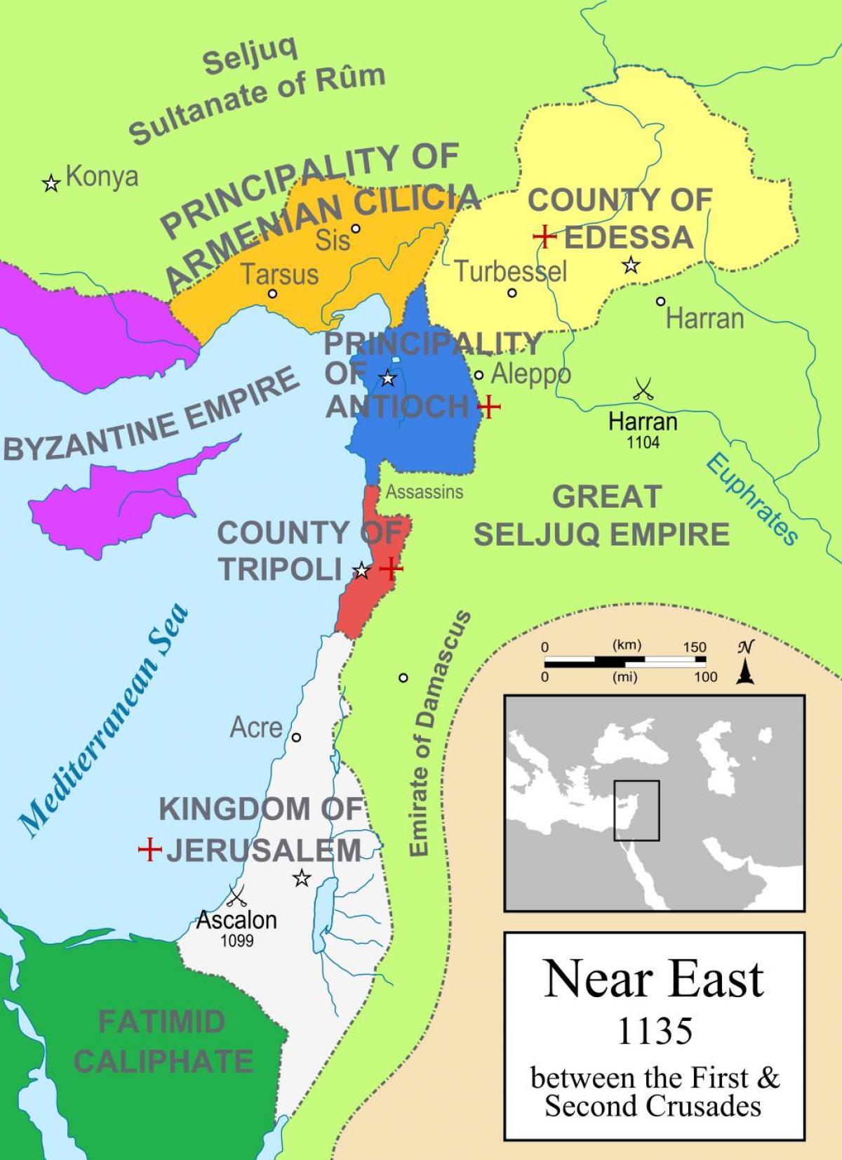 地図のエルサレム(イーストエルサレム王国