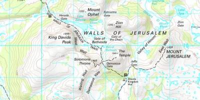 壁エルサレム(イーストエルサレム国立公園の地図