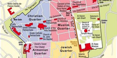 四つの四半期のエルサレム(イーストエルサレム地図