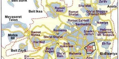 地図エルサレム(イーストエルサレム地区